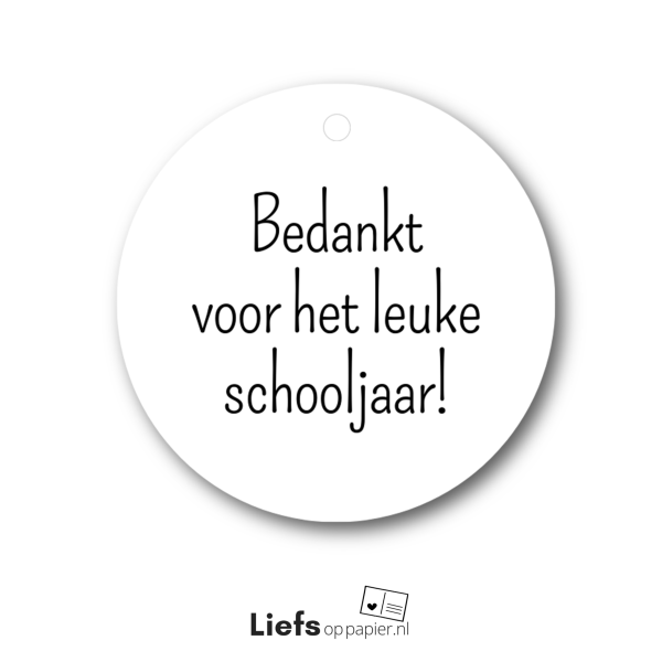 Mini hanglabel - Bedankt voor het leuke schooljaar